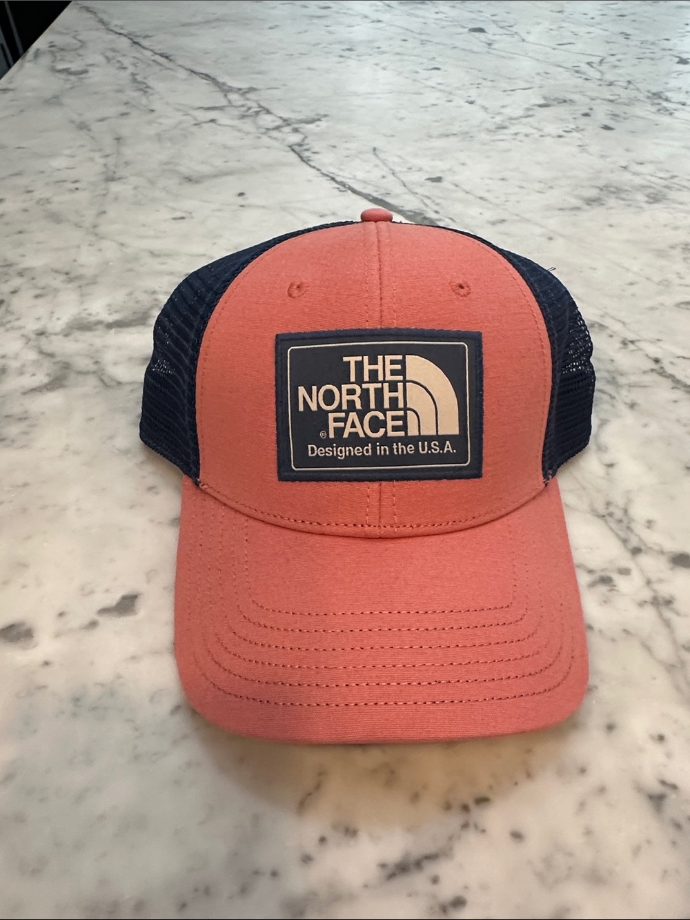 The North Face Coral Front Navy Mesh Trucker Hat